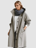 trench femme long à capuche oversize en gris