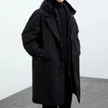 trench homme long à capuche oversize en noir