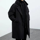 trench homme long à capuche oversize en noir