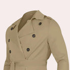 trench homme long double boutonnage en kaki