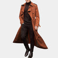 trench homme long double boutonnage en orange