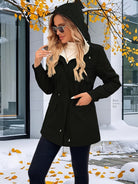 veste à capuche femme zippée coupe droite