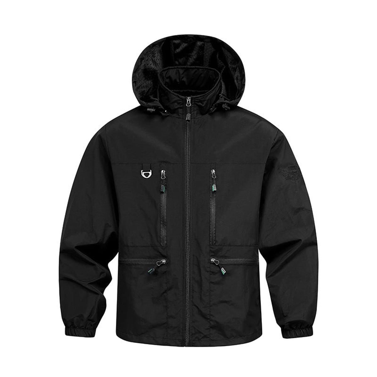 veste à capuche homme coupe droite noir