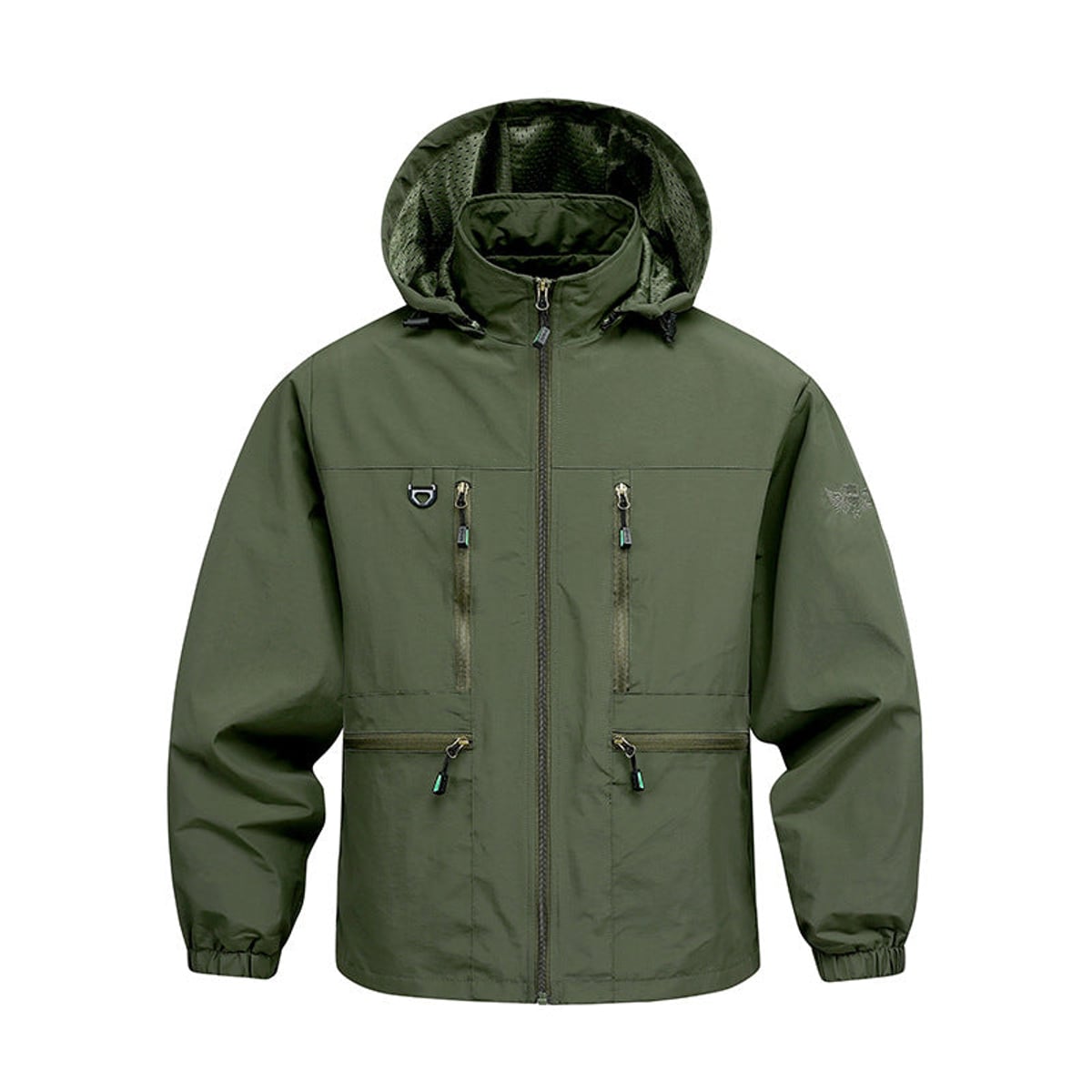 veste à capuche homme coupe droite Vert militaire