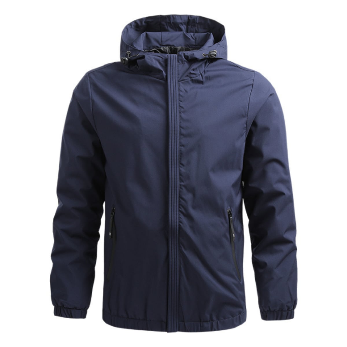 veste à capuche homme coupe régulière zippée en bleu marine
