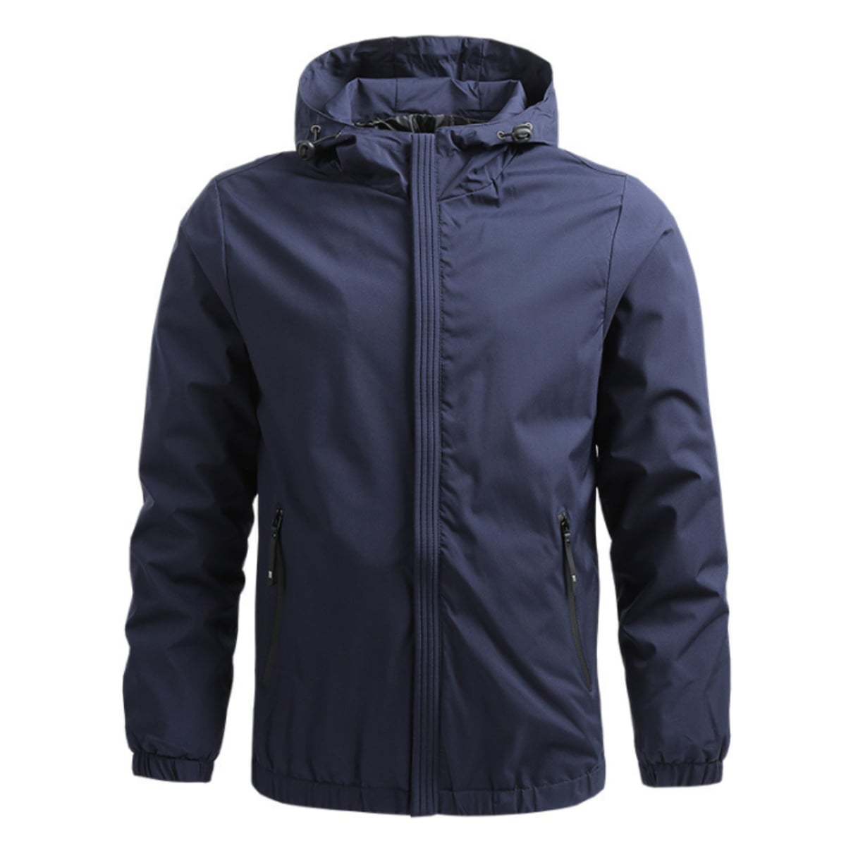 veste à capuche homme coupe régulière zippée en bleu