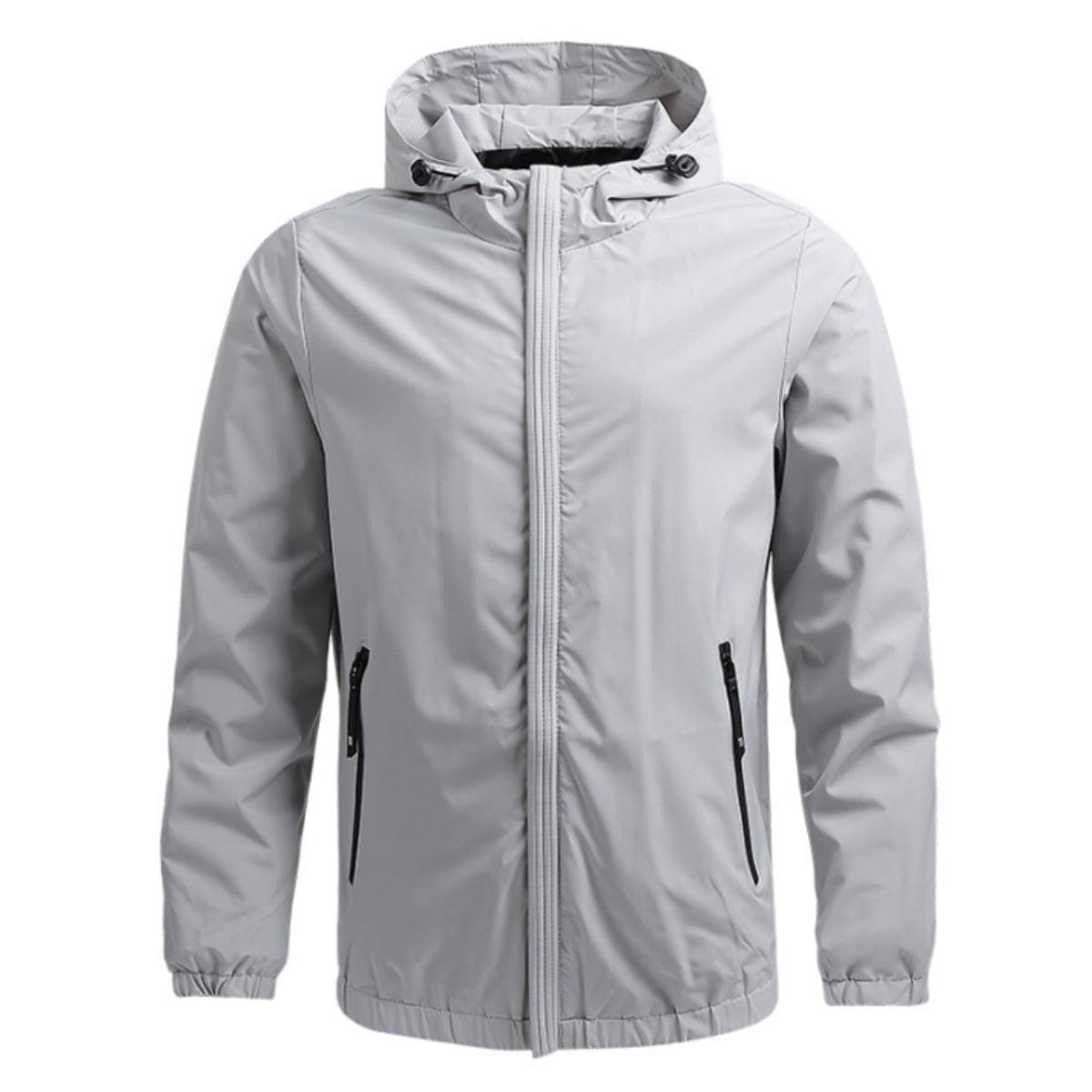 veste à capuche homme coupe régulière zippée en gris