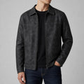 veste biker homme coupe ajustée zippée en noir