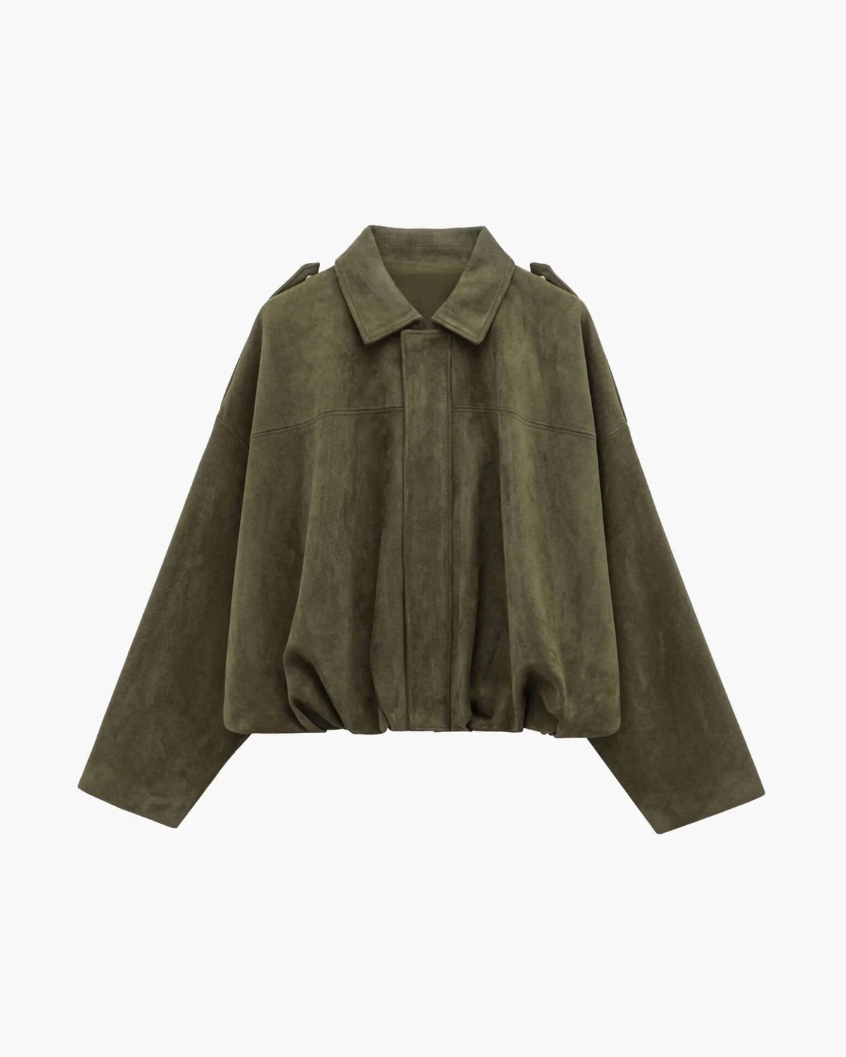 veste bomber femme col chemise en vert