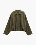 veste bomber femme col chemise en vert