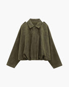 veste bomber femme col chemise en vert