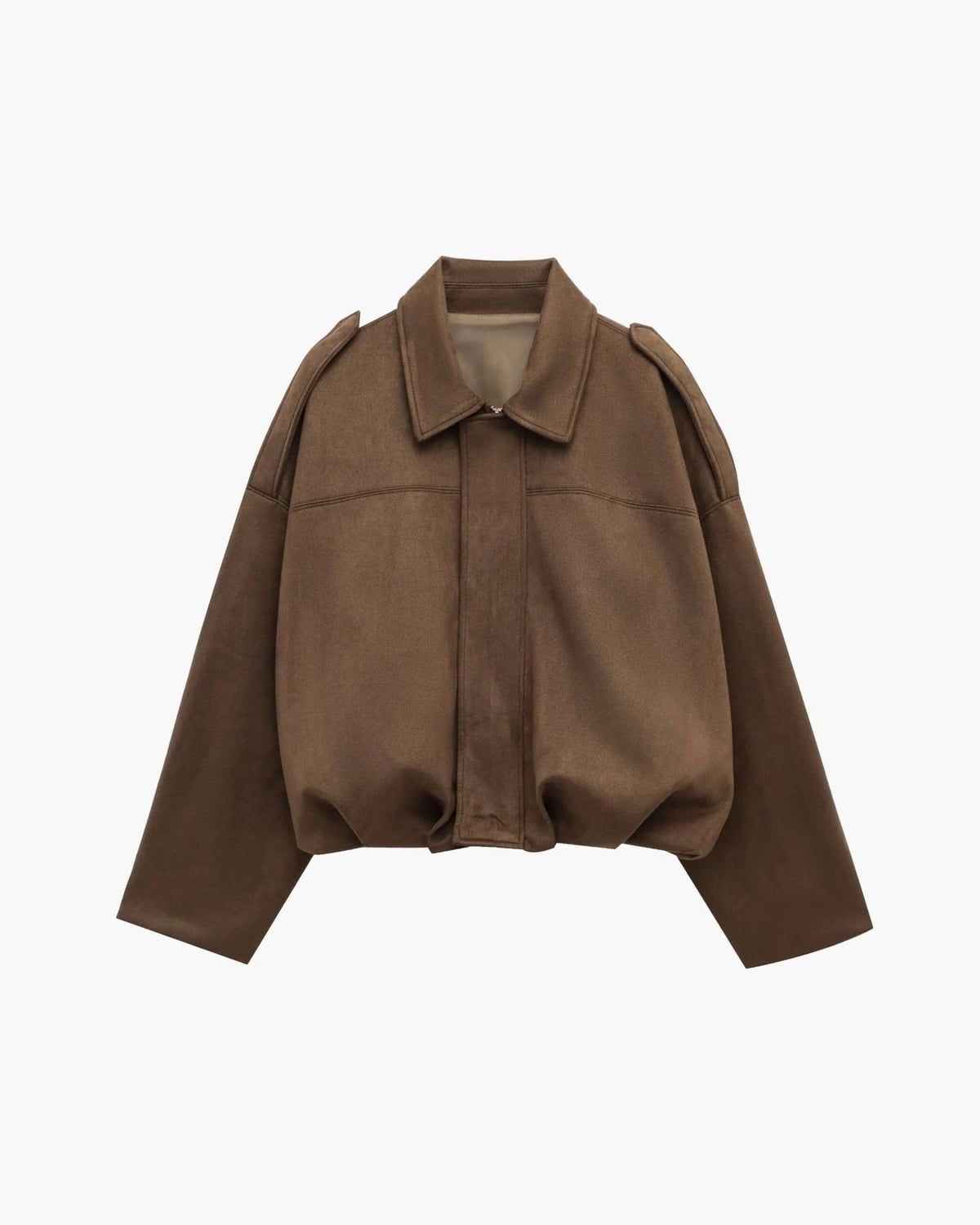 veste bomber femme col chemise en marron