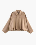 veste bomber femme col chemise en kaki
