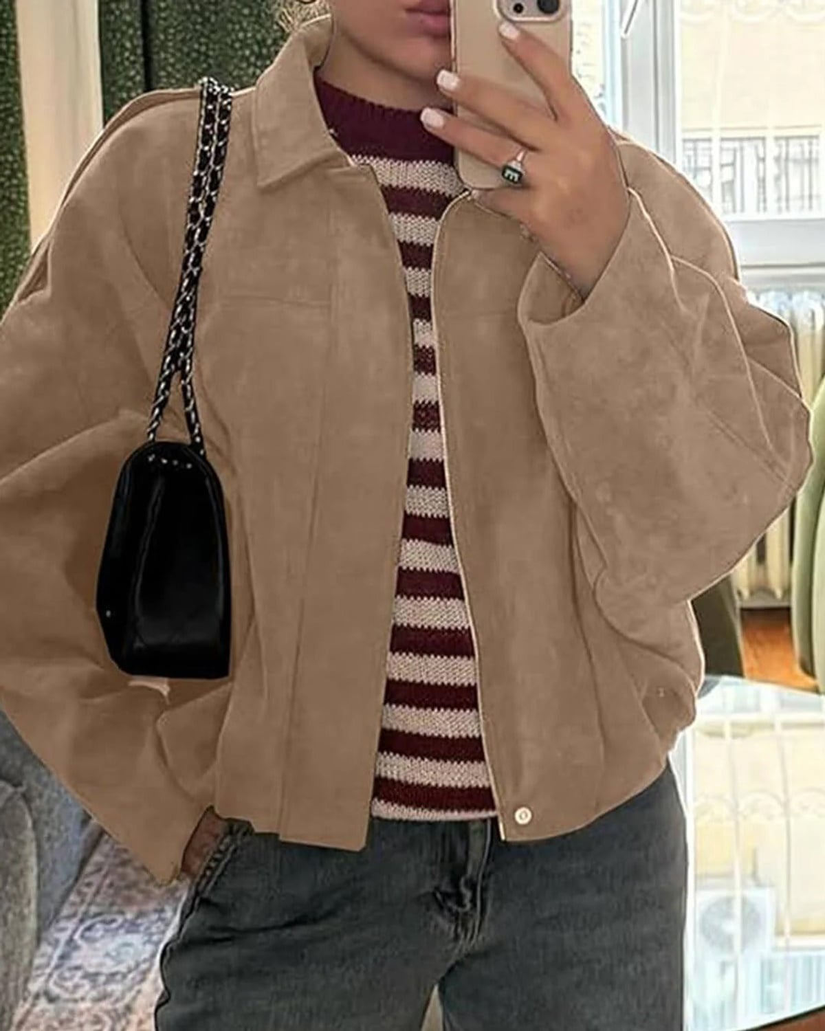 veste bomber femme col chemise