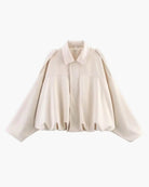 veste bomber femme col chemise en blanc