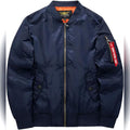 veste bomber homme col montant zippée en bleu marine
