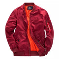 veste bomber homme col montant zippée en rouge