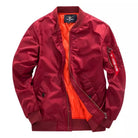 veste bomber homme col montant zippée en rouge