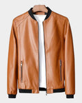 veste bomber homme col rond zippée orange