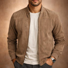 veste bomber homme effet daim en beige