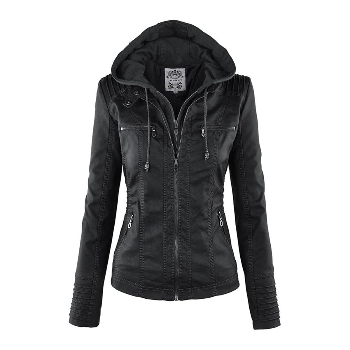 veste courte femme coupe ajustée à capuche