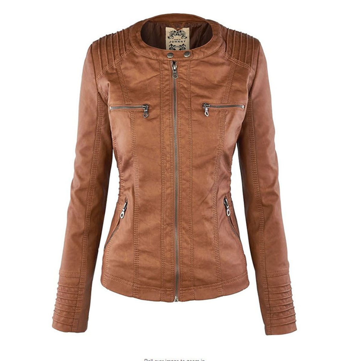 veste courte femme coupe ajustée à capuche en kaki
