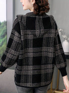 veste femme à capuche zippée carreaux en gris