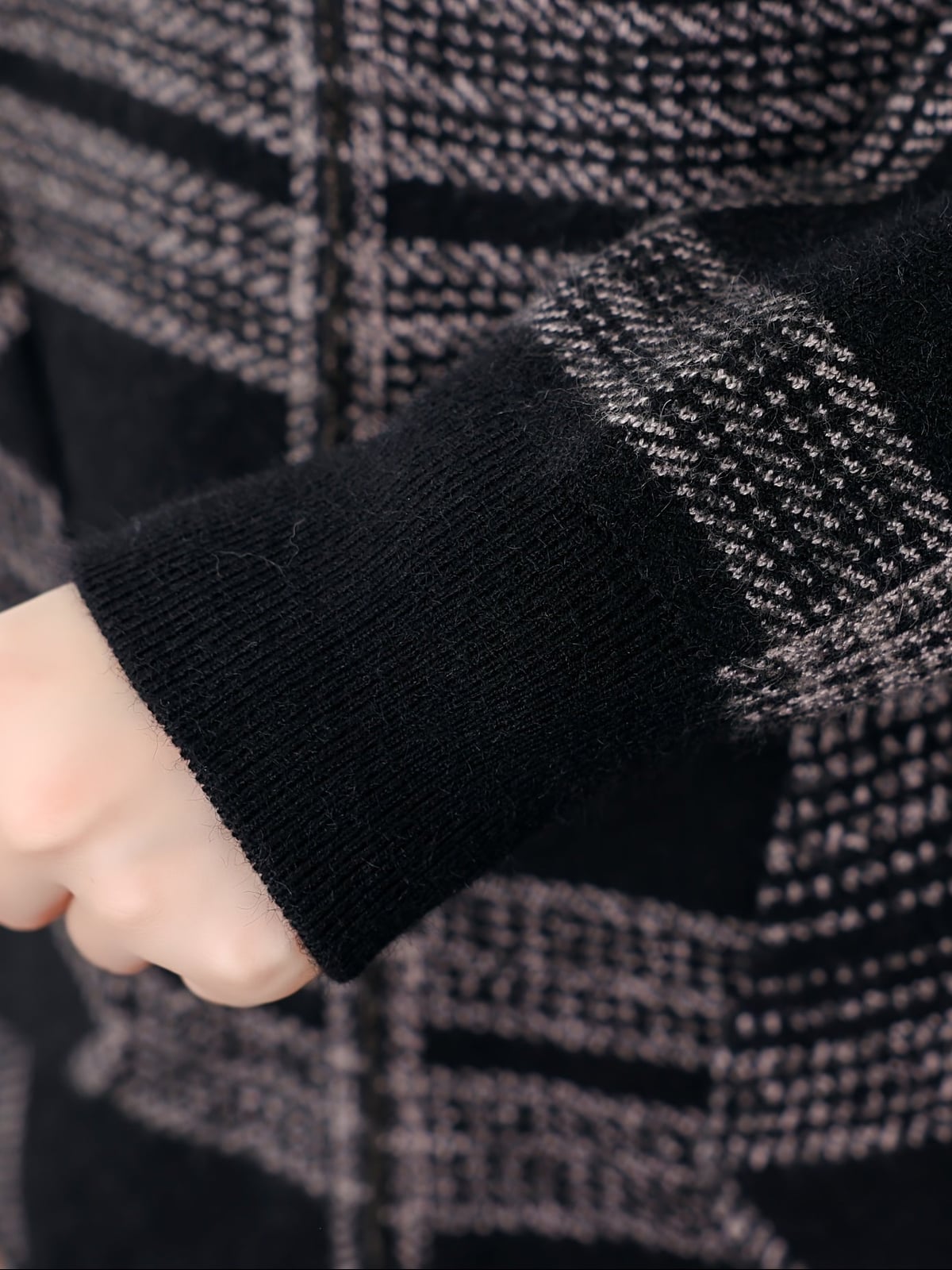 veste femme à capuche zippée carreaux en gris