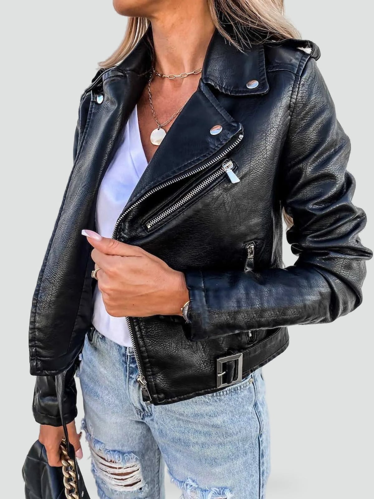 veste femme coupe ajustée zippée
