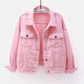 veste femme coupe droite col chemise en rose