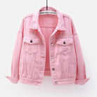 veste femme coupe droite col chemise en rose