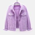veste femme coupe droite col chemise en violet