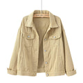 veste femme coupe droite col chemise en beige