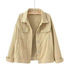 veste femme coupe droite col chemise en beige
