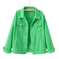veste femme coupe droite col chemise en vert