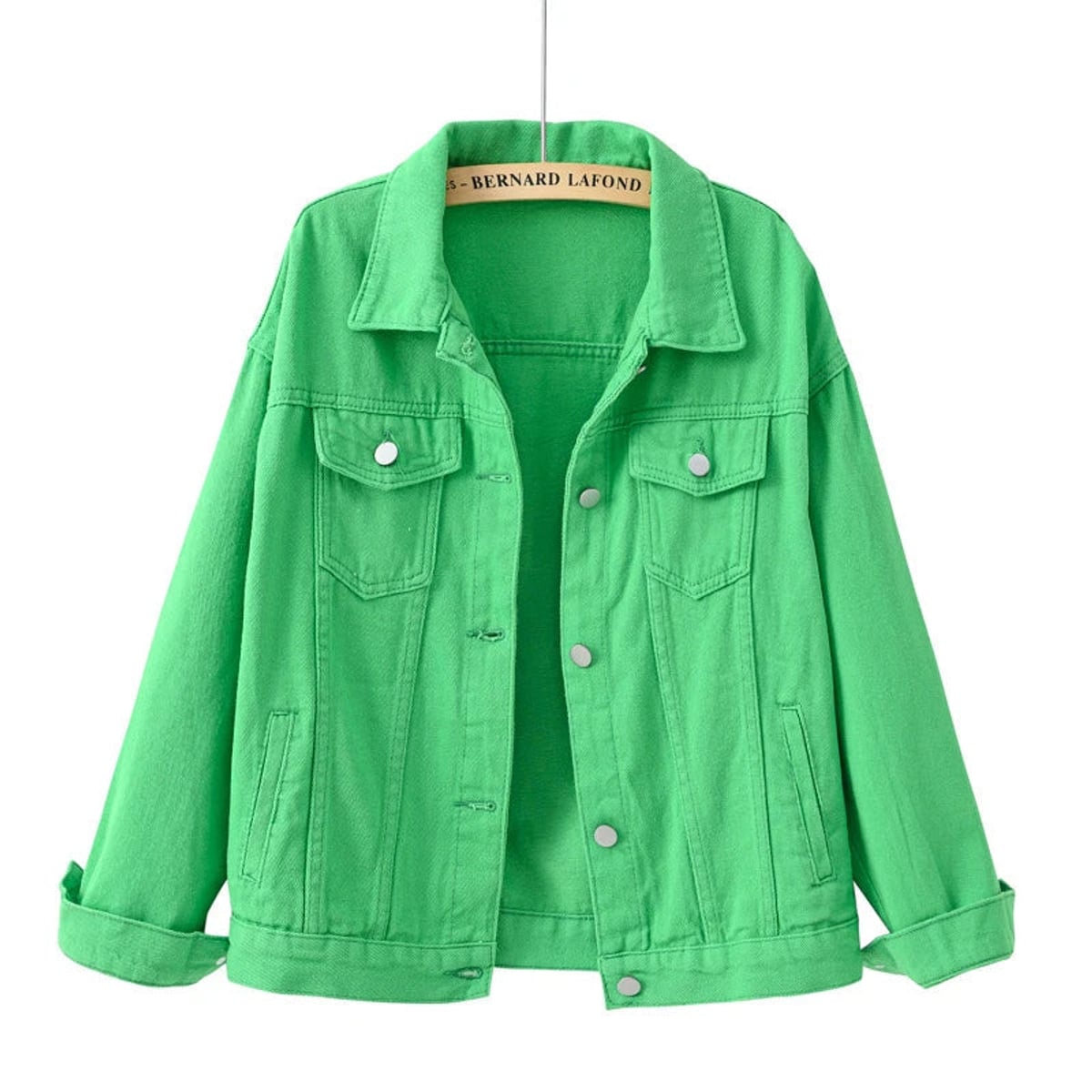 veste femme coupe droite col chemise en vert
