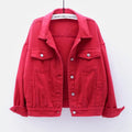 veste femme coupe droite col chemise en rouge