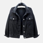 veste femme coupe droite col chemise en noir
