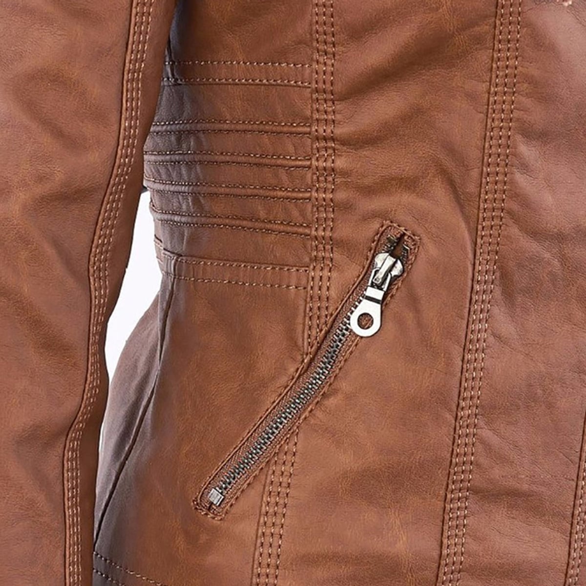 veste femme courte à capuche zippée en kaki