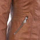 veste femme courte à capuche zippée en kaki