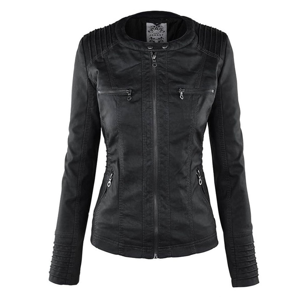 veste femme courte à capuche zippée en noir