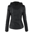 veste femme courte à capuche zippée en noir