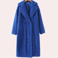 veste femme oversize à capuche zippée en bleu