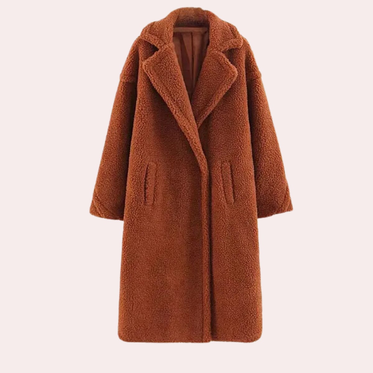 veste femme oversize à capuche zippée en marron