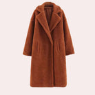 veste femme oversize à capuche zippée en marron