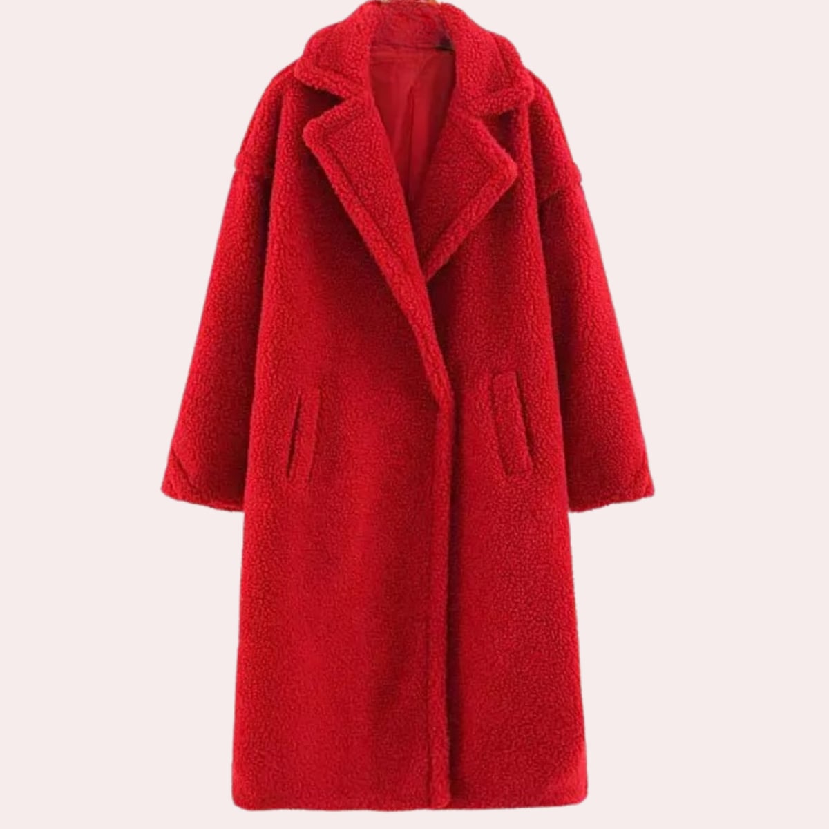 veste femme oversize à capuche zippée en rouge