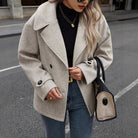 veste femme oversize col à revers boutonnée