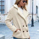 veste femme oversize col à revers double boutonnage
