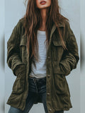 veste femme oversize style militaire en vert