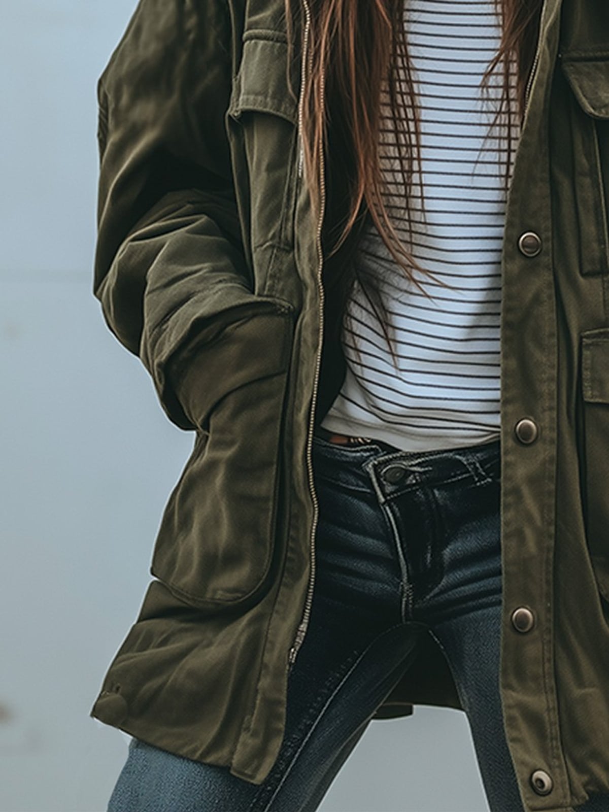 veste femme oversize style militaire